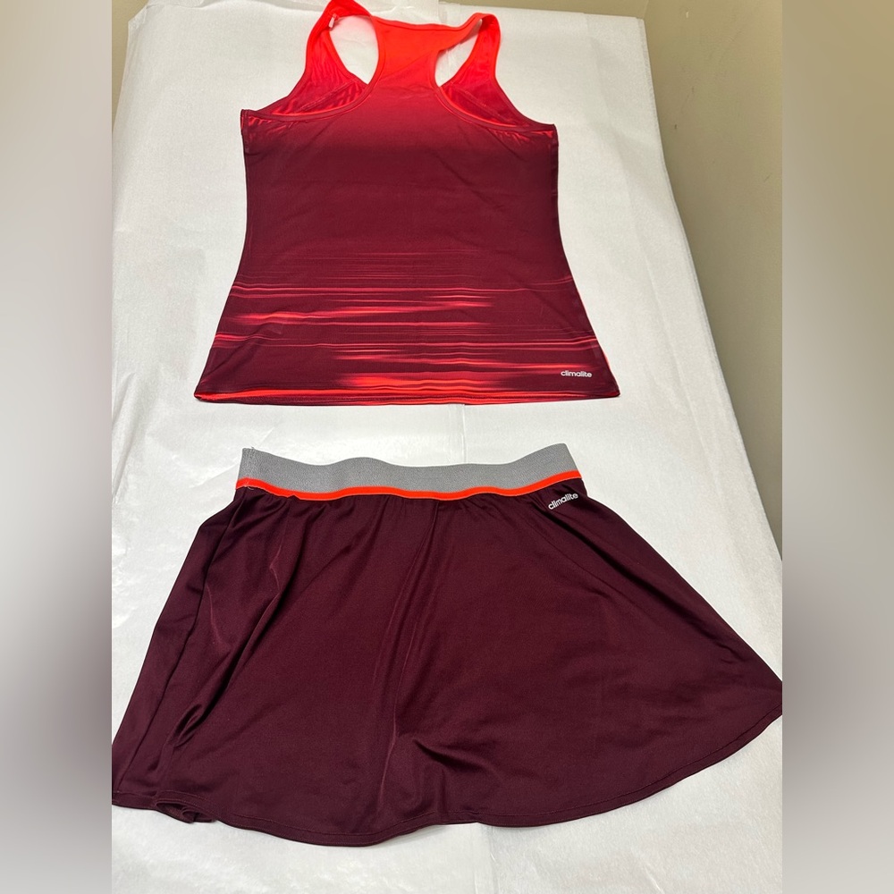 Adidas Climate Red Athletic Set 🥀Skort & Tank Top 🥀 - Picture 3 of 12
